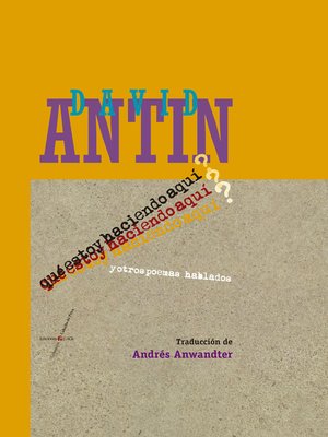 cover image of qué estoy haciendo aquí? y otros poemas hablados